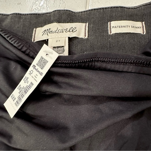 Madewell Maternity Skinny Jeans Over-the-Belly Distressed Black Denim - Picture 9 of 10